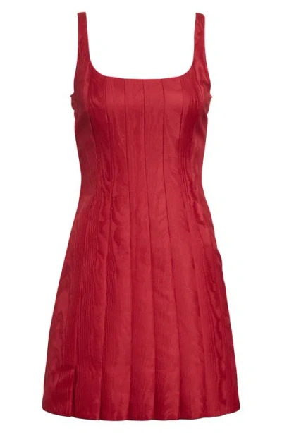 Emilia Wickstead Sascha Moiré Minidress In Red