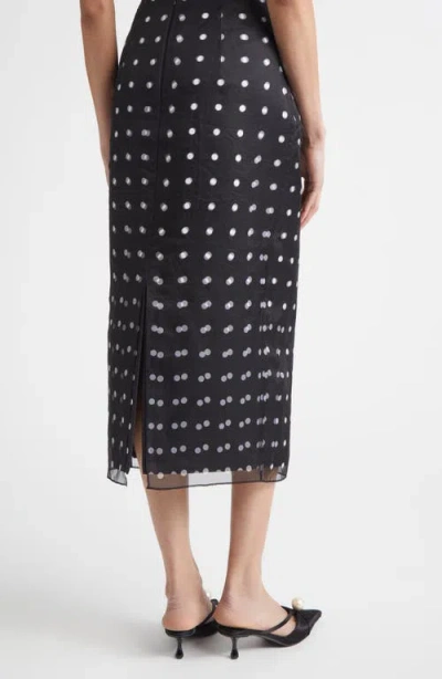 Emilia Wickstead Bethan Layered Polka Dot Silk Organza Midi Skirt In Black