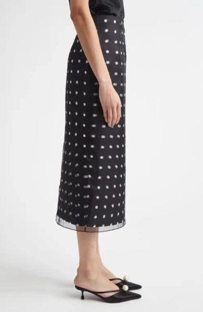 Emilia Wickstead Bethan Layered Polka Dot Silk Organza Midi Skirt In Black