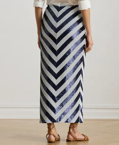 Ralph Lauren Petite Sequin Stripe Pencil Skirt In Multi