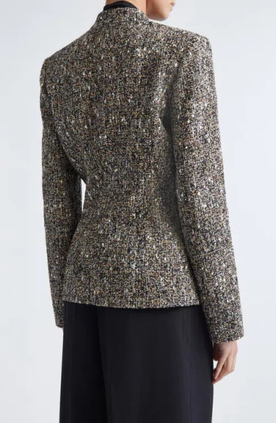 St John St. John Bouclé Tweed Jacket In Gray