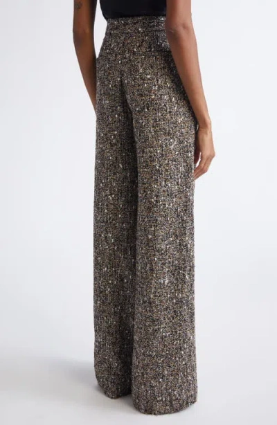 St John St. John High Waist Bouclé Tweed Wide Leg Pants In Gray