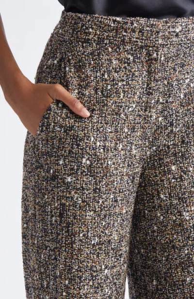 St John St. John High Waist Bouclé Tweed Wide Leg Pants In Gray