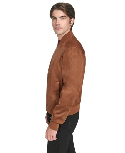 Cole Haan Men's Faux Suede Bomber Jacket In Brown