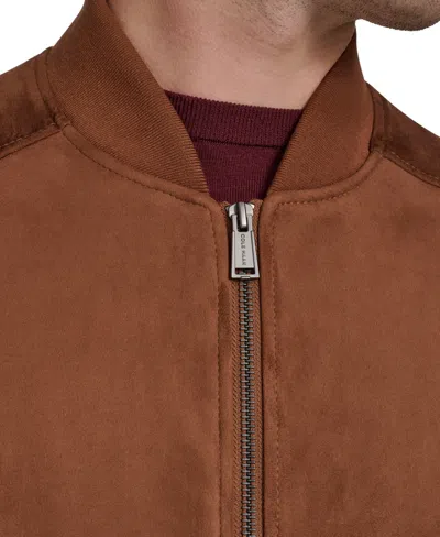 Cole Haan Men's Faux Suede Bomber Jacket In Brown