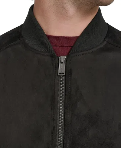 Cole Haan Men's Faux Suede Bomber Jacket In Black