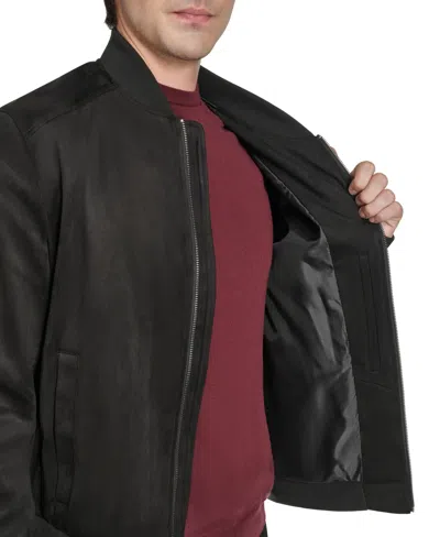 Cole Haan Men's Faux Suede Bomber Jacket In Black