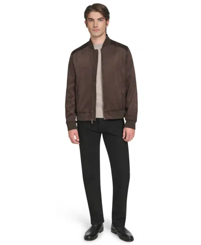 Cole Haan Men's Faux Suede Bomber Jacket In Brown