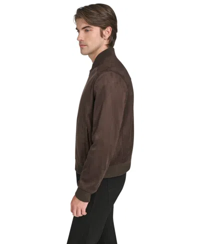 Cole Haan Men's Faux Suede Bomber Jacket In Brown