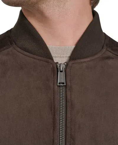 Cole Haan Men's Faux Suede Bomber Jacket In Brown