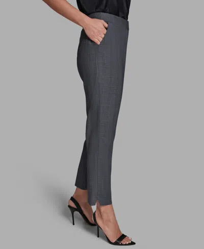 Bcbg Women's Plaid High-rise Slim-leg Ankle Pants In Gray