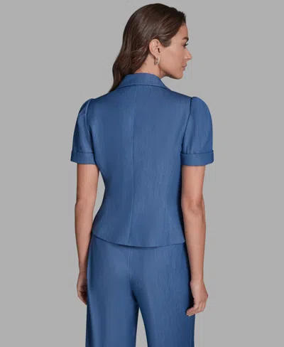 Bcbg Women's Notch Lapel Short-sleeve Cropped Jacket In Gray