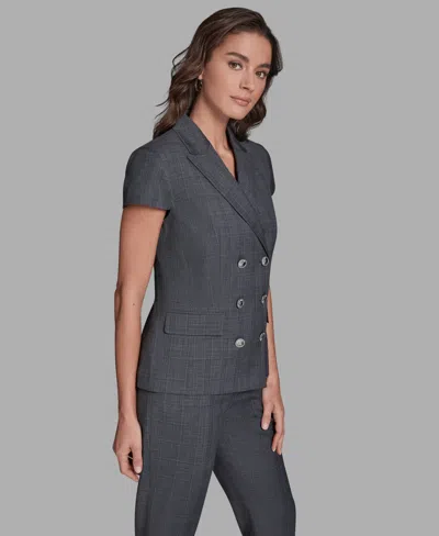 Bcbg Women's Double-breasted Peak Lapel Collar Jacket In Gray