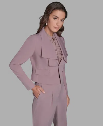 Bcbg Women's Ruffle Collar Cropped Jacket In Purple