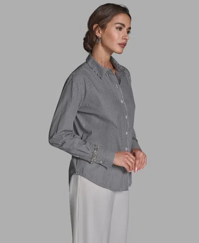 Bcbg Women's Button-down Long-sleeve Top In Gray