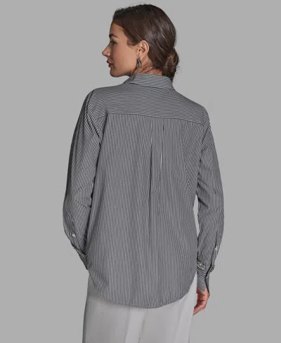 Bcbg Women's Button-down Long-sleeve Top In Gray