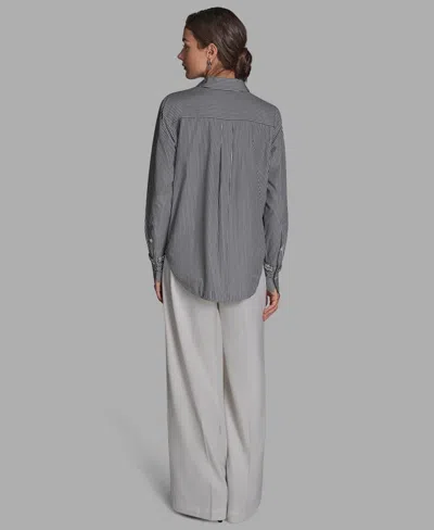 Bcbg Women's Button-down Long-sleeve Top In Gray
