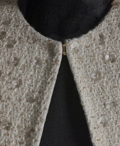 Bcbg Women's Open Front Sequin Jacket In White