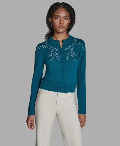 Bcbg Women's Embellished Button-front Cardigan