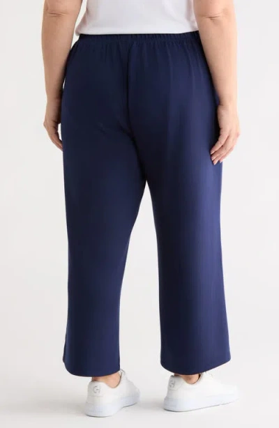 Liverpool Pull-on Crop Wide Leg Knit Pants In Blue