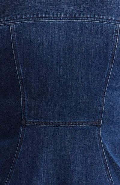 Liverpool Fit & Flare Denim Trucker Jacket In Blue