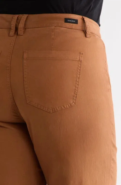 Liverpool High Waist Crop Wide Leg Pants In Brown