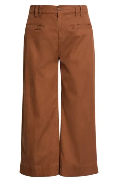Liverpool High Waist Crop Wide Leg Pants In Brown