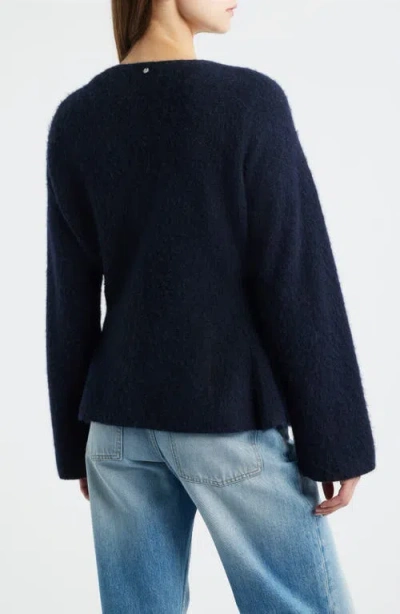 Hugo Boss Boss Orange Farfal Tie Front Cardigan In Blue