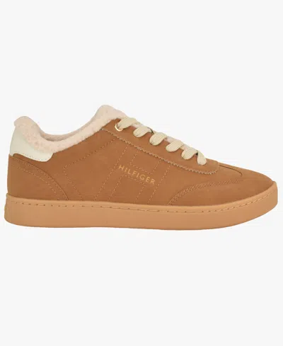 Tommy Hilfiger Rheign Faux Fur Lined Low Top Sneaker In Brown