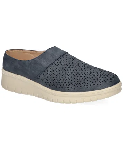Easy Street Aretha Comfort Mules In Blue