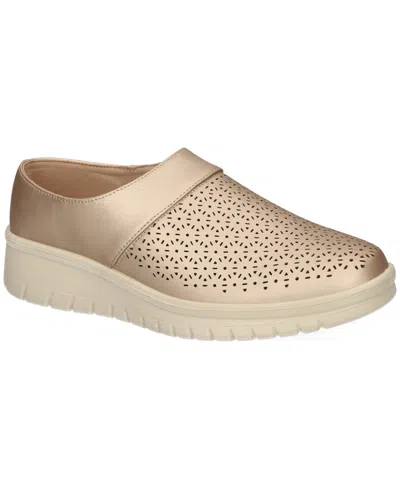 Easy Street Aretha Comfort Mules In Gold