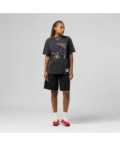 Mitchell & Ness Women's Black Baltimore Ravens Team Dynamic Boyfriend Mineral Wash T-shirt In Black