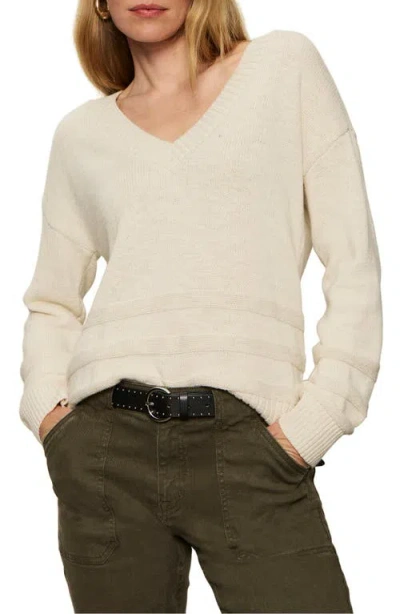Sanctuary V-neck Cotton Sweater In White