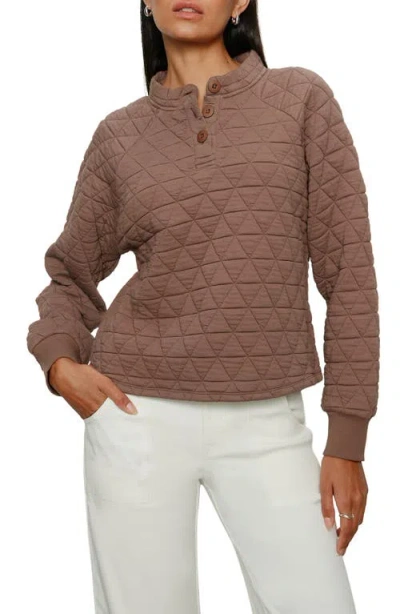 Sanctuary Quilted Sweatshirt In Brown