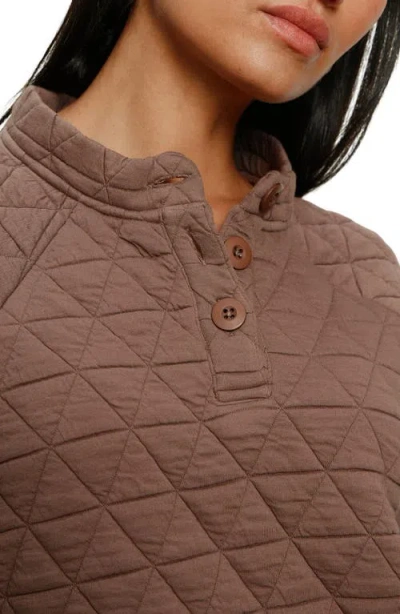 Sanctuary Quilted Sweatshirt In Brown