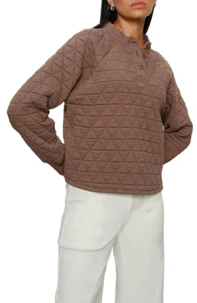 Sanctuary Quilted Sweatshirt In Brown