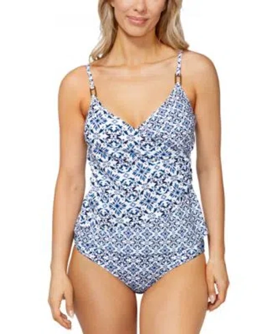 Island Escape Womens Paradise Underwire Tankini Top High Waist Bottoms Exclusively At Macys In Blue