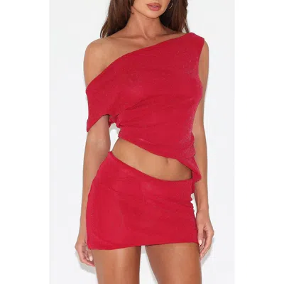 Tiger Mist Cobi Asymmetric One-shoulder Tank In Red