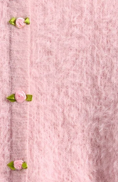 Cotton Emporium Kids' Fuzzy Cardigan In Pink