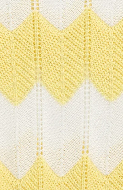 Cotton Emporium Chevron Stripe Pointelle Sweater In Multi