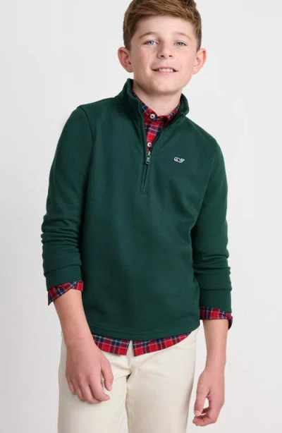 Vineyard Vines Kids' Saltwater Quarter Zip Pullover In Green