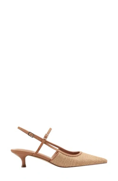Marc Fisher Ltd Ceddy Slingback Pointed Toe Kitten Heel Pump In Brown