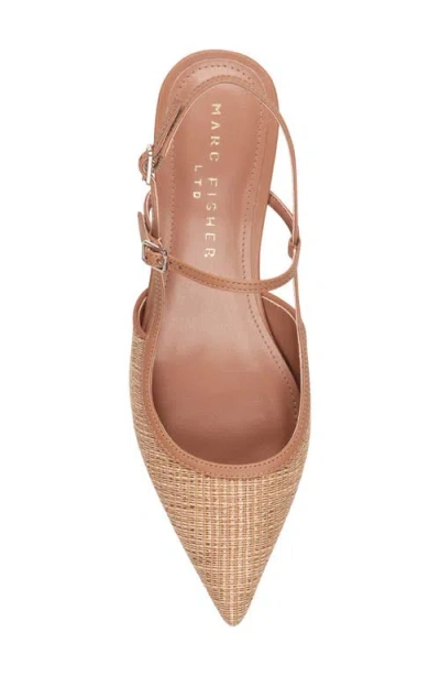 Marc Fisher Ltd Ceddy Slingback Pointed Toe Kitten Heel Pump In Brown