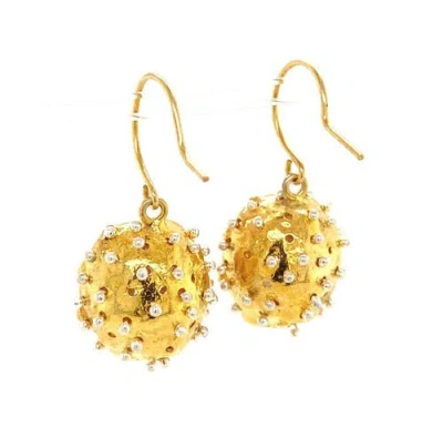 Esin Akan Dance Of Stamens Earring Midi, Gold Plated Hollow Bezel With Fresh Water Baby Pearls In Gold