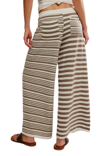 Free People Allyson Stripe Wide Leg Pants In Neutral