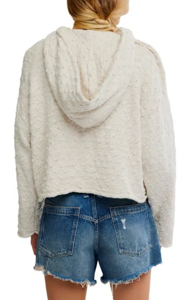 Free People Lake Side Open Knit Hoodie In White