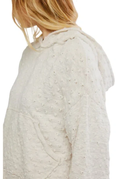 Free People Lake Side Open Knit Hoodie In White