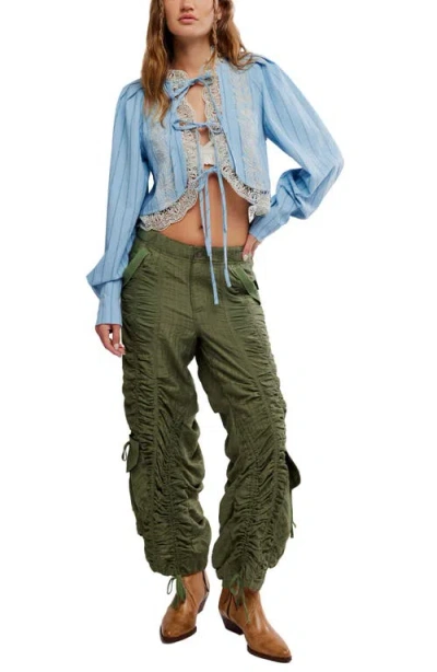 Free People Bali Jude Embroidered Lace Top In Blue