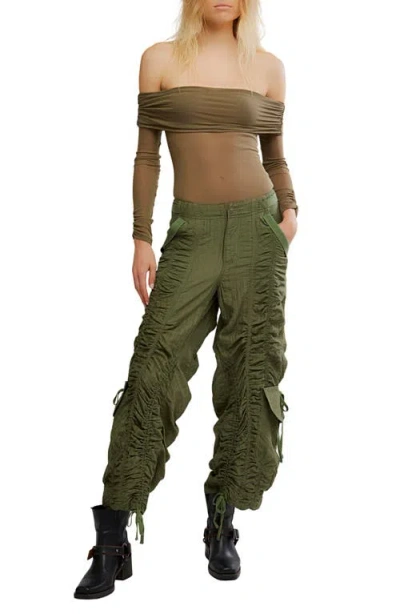 Free People Forget Me Not Off The Shoulder Mesh Bodysuit In Green