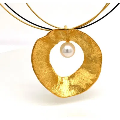 Esin Akan Sea & Moon Large Necklace, Sterling Silver With Gold Plate In Gold